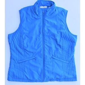 Tehama Women’s Size L Blue Quilted Full Zip Puffer Sleeveless Vest
